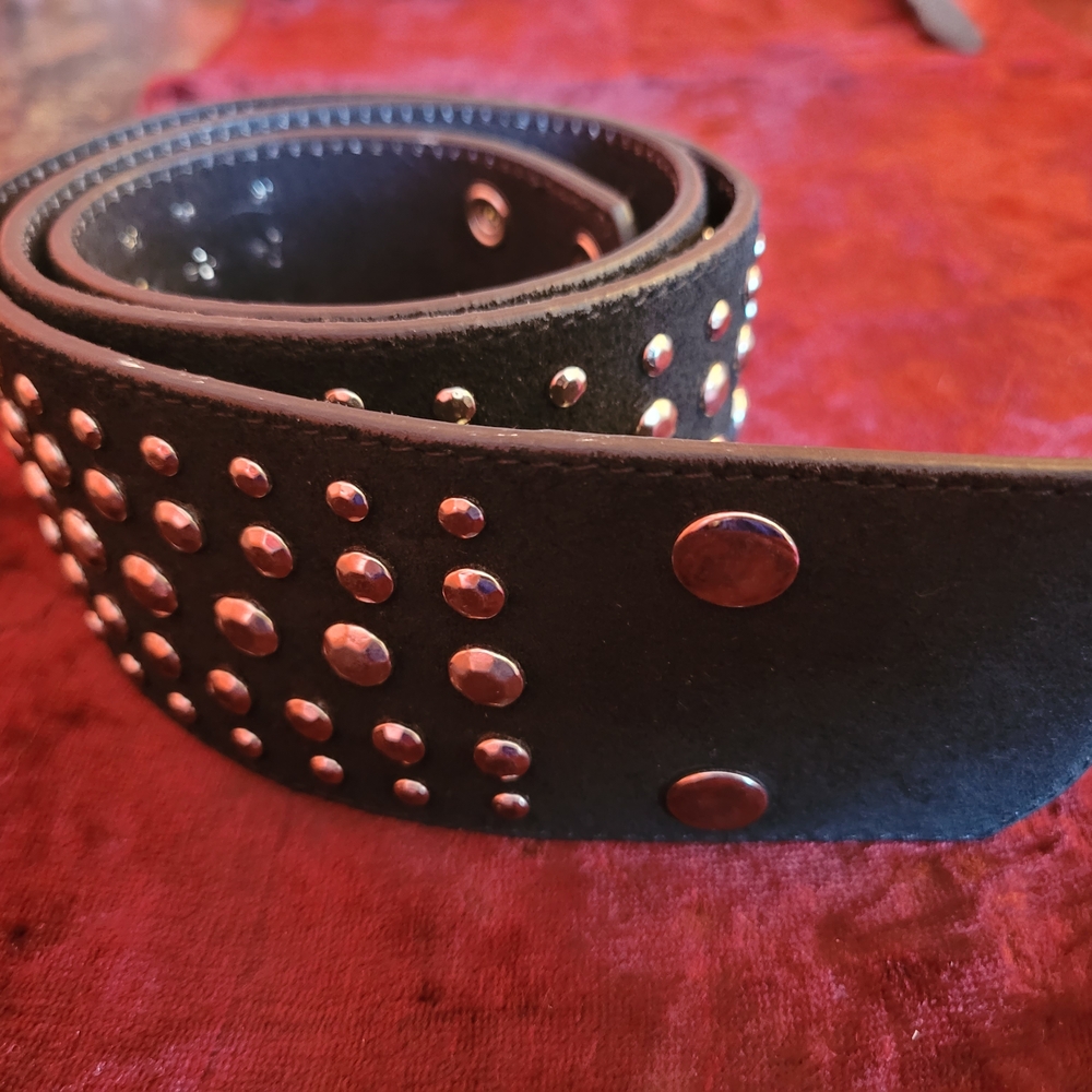 Womens Black Studded Belt